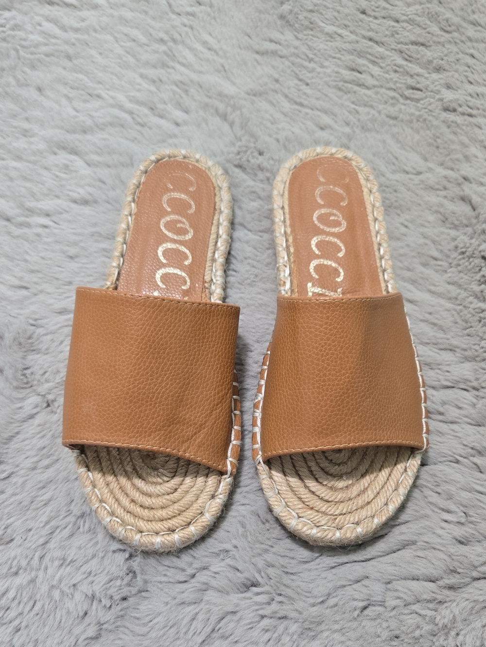 Ccocci espadrille slide sandals jute wrap sole size 7.5